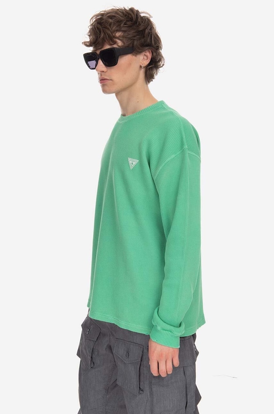 Bavlnený sveter Guess Washed Ls M3GP00KBB20 F8DT bavlna zelená M3GP00.KBB20