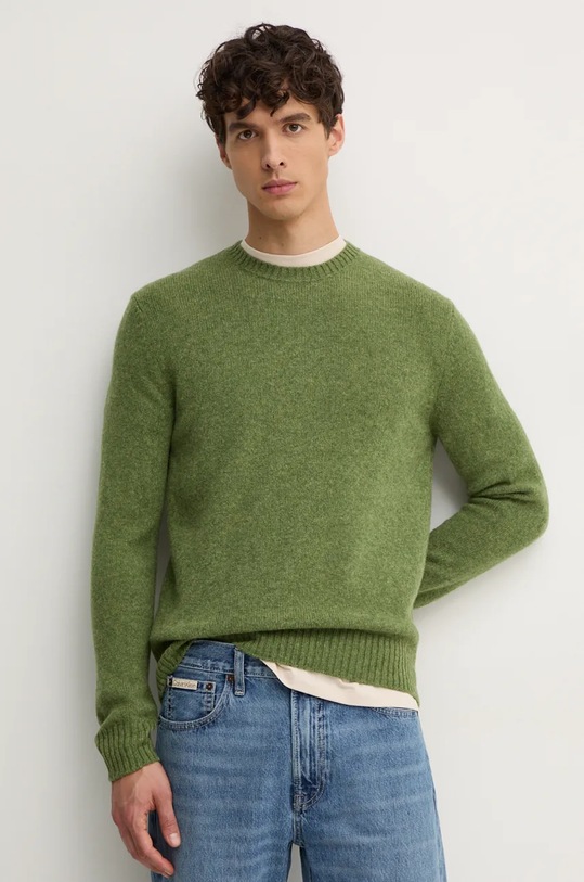 United Colors of Benetton sweter wełniany zielony 103MK1N24.507.