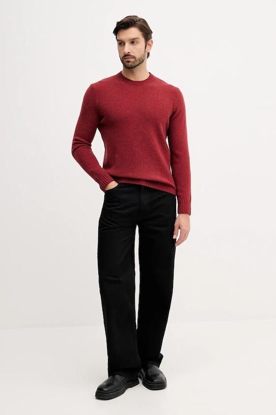 Vlněný svetr United Colors of Benetton 103MK1N24.507. burgundské AW25