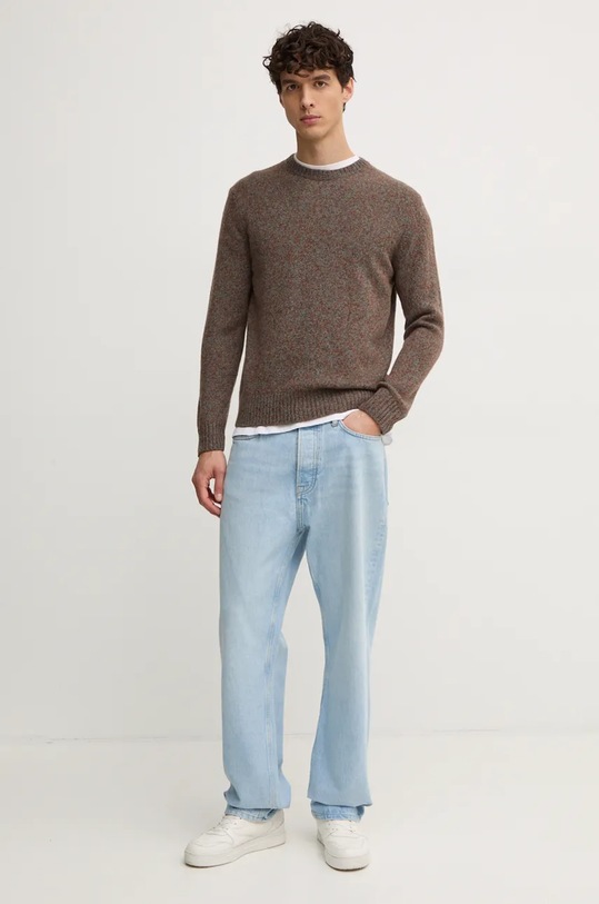 Vlněný svetr United Colors of Benetton 103MK1N24.507. hnědá AW25