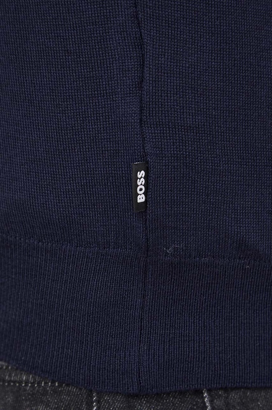Μάλλινη ζακέτα BOSS 50468254 σκούρο μπλε
