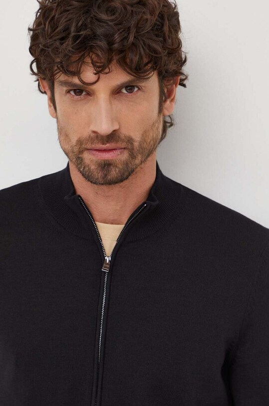 BOSS kardigan wełniany czarny 50468254