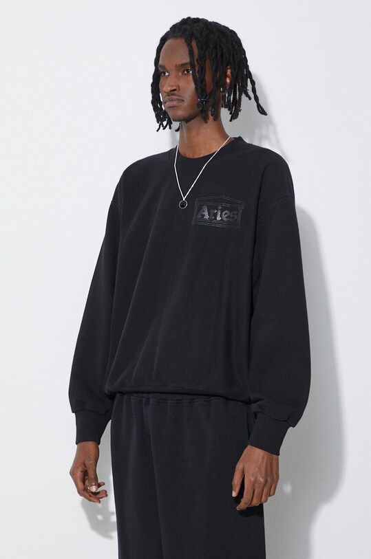 Pamučna dukserica Aries Premium Temple Sweatshirt crna COAR20000