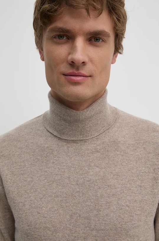 Шерстяной свитер United Colors of Benetton бежевый 1002U2180