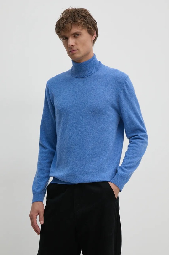 Vlnený sveter United Colors of Benetton melanž modrá 1002U2180