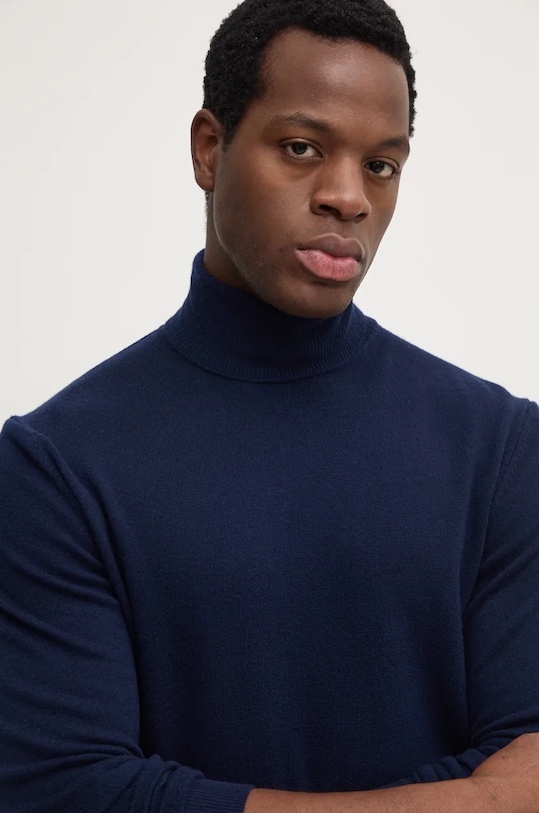 Vlnený sveter United Colors of Benetton tmavomodrá 1002U2180