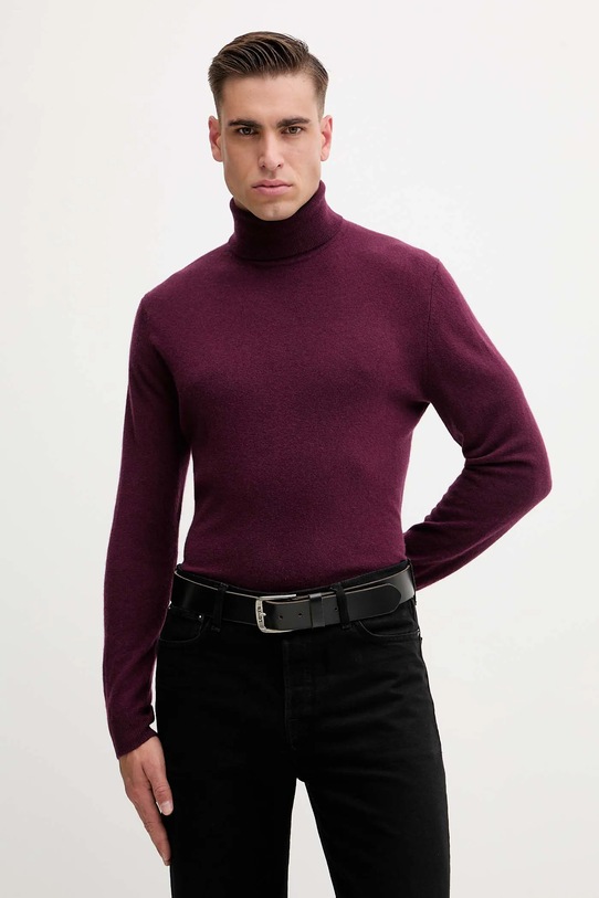 United Colors of Benetton sweter wełniany wełna bordowy 1002U2180