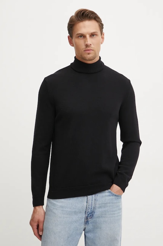 Вовняний светр United Colors of Benetton меланж чорний 1002U2180