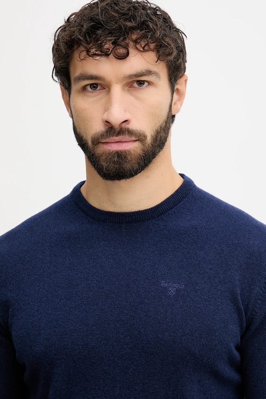 Barbour sweter wełniany granatowy MKN0345