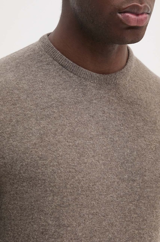 Barbour sweter wełniany MKN0345 brązowy