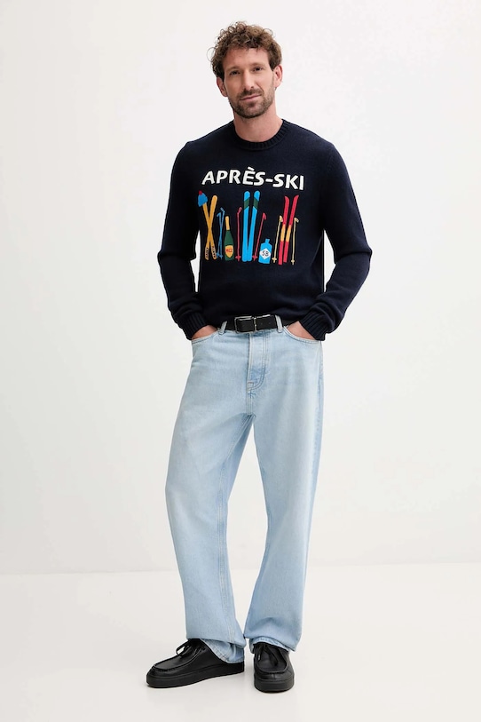 Вовняний светр MC2 Saint Barth BOMD005 темно-синій AA00