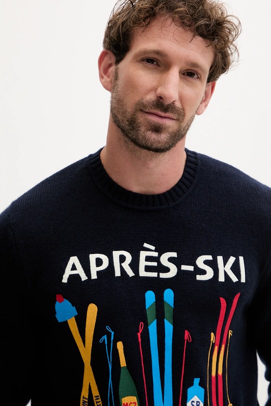 Вовняний светр MC2 Saint Barth темно-синій BOMD005