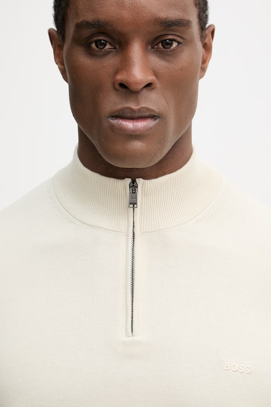 BOSS maglione in cotone Padro-L beige 50516914