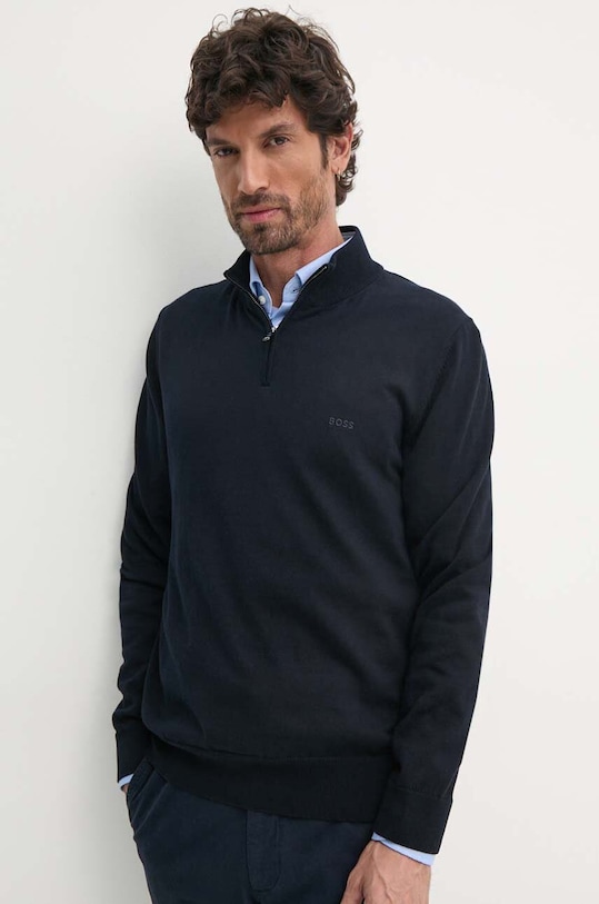 Хлопковый свитер BOSS Padro-L тёмно-синий 50516914