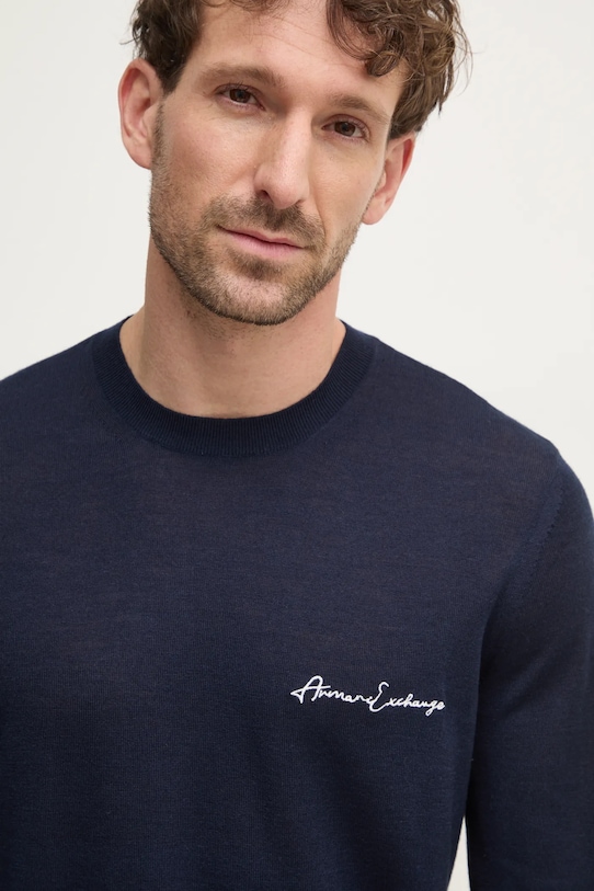 Armani Exchange sweter wełniany granatowy 8NZM5A.ZM1YZ