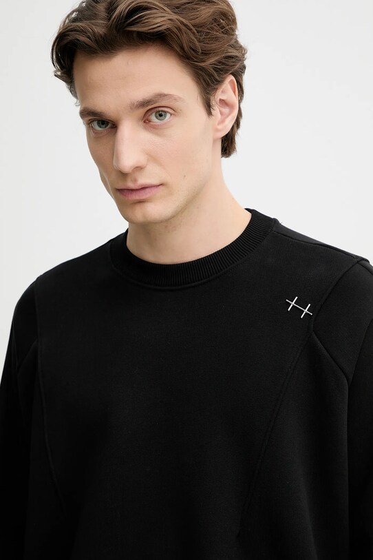 Heliot Emil cotton sweatshirt black SS25.M.08.062.BLK01.CO