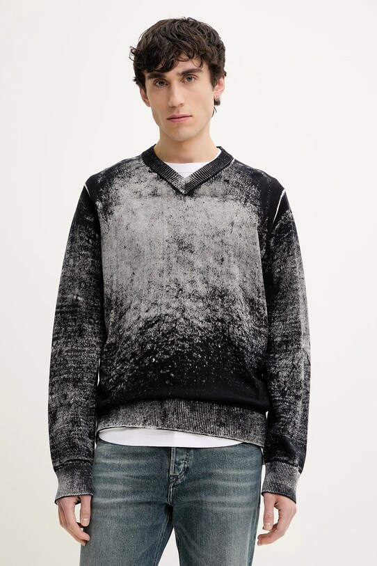 Diesel pulover de bumbac K-VELI KNITWEAR subtiri gri A16878.0BEAR