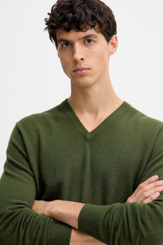 Шерстяной свитер United Colors of Benetton зелёный 1002U4407