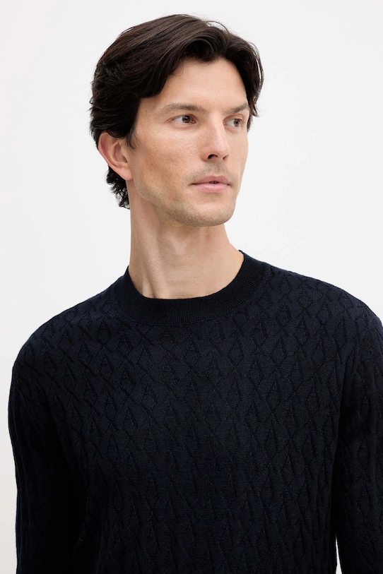 Armani Exchange sweter z dodatkiem wełny granatowy XM000878.AF11982.NOS