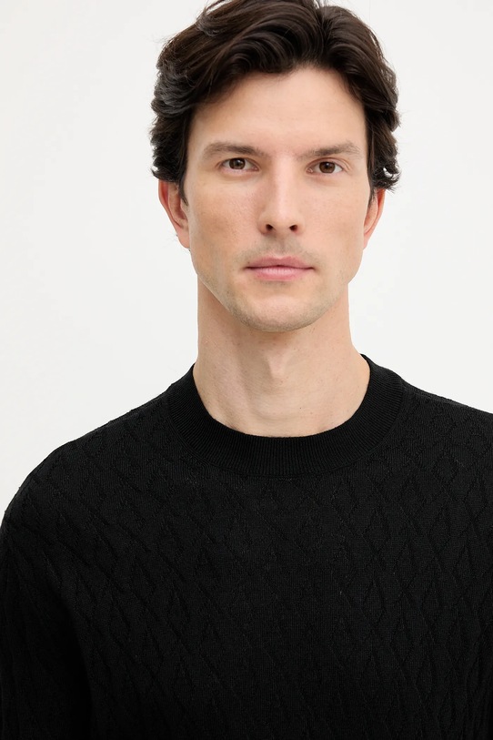 Armani Exchange sweter z dodatkiem wełny czarny XM000878.AF11982.NOS