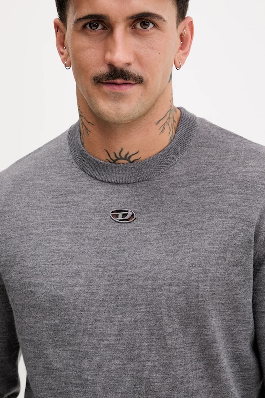 Diesel pulover de lână K-VALIAM gri A17442.0DCCH
