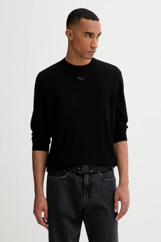 Шерстяной свитер Diesel K-VALIAM меланж чёрный A17442.0DCCH