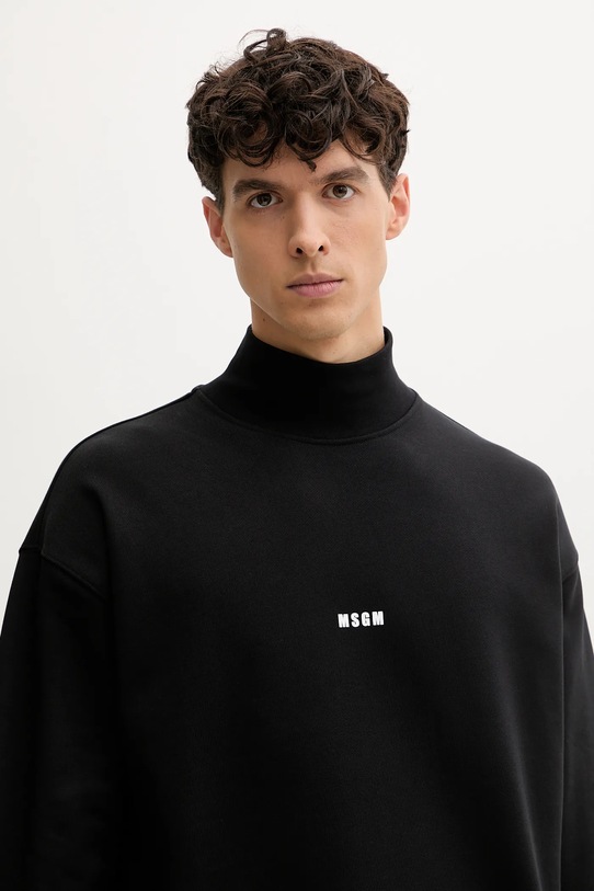 Bombažen pulover MSGM črna 2000MM508.300000