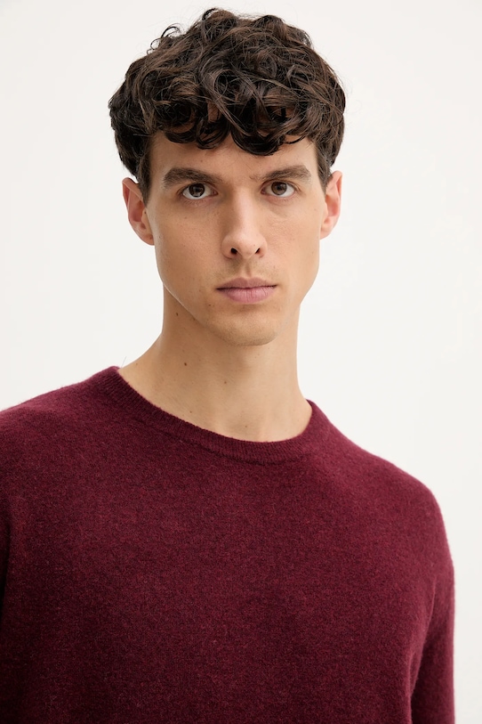 American Vintage pulover de lână burgundia MRAX18A