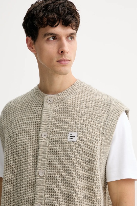 American Vintage kamizelka z dodatkiem wełny beżowy MCRA19B