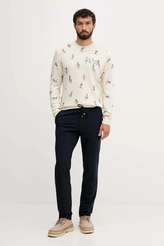 MC2 Saint Barth sweter z dodatkiem wełny HER0022 beżowy AA00