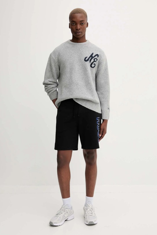 New Era sweter z domieszką wełny 60684380 szary AA00