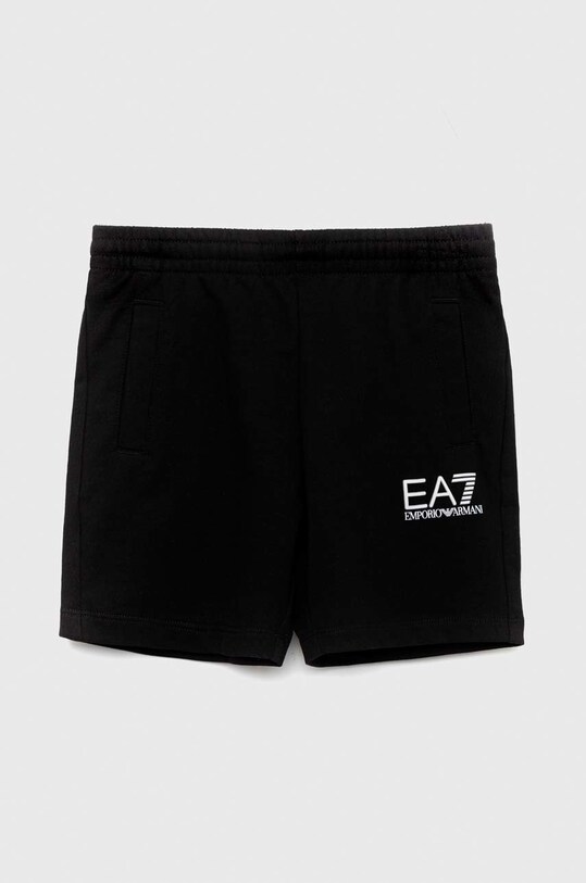EA7 Emporio Armani szorty bawełniane dziecięce nadruk czarny 8NBS51.BJ05Z
