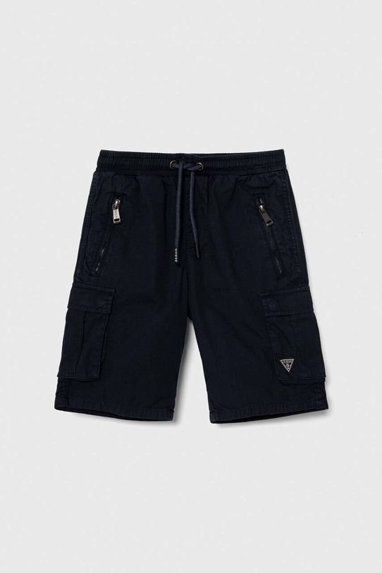 Παιδικό βαμβακερό σορτς Guess casual σκούρο μπλε L2RD01.D3XN0.PPYH