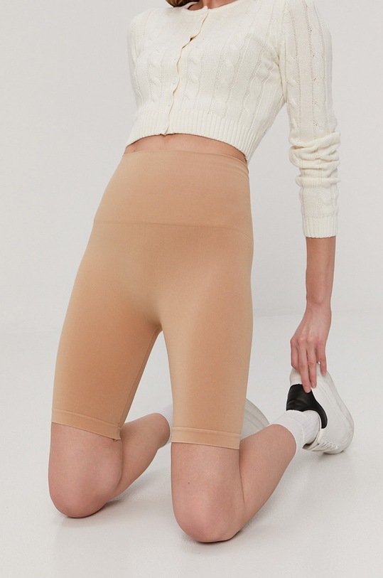 Pieces Szorty dzianina brązowy 17057057