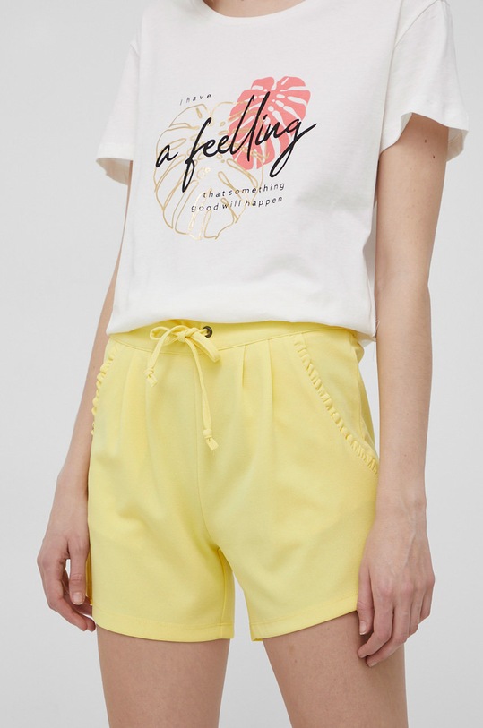 JDY szorty z elastanem żółty 15200311.YellowCrea