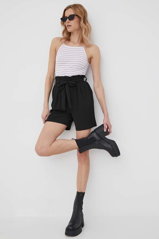 Šortky Pieces s elastanom čierna 17103514.Black