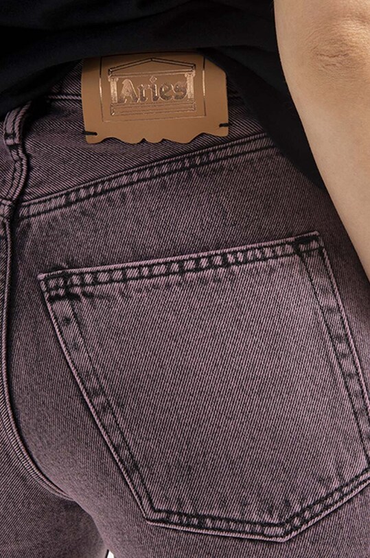 Aries cotton denim shorts Acid Wash Denim AR30204 pink