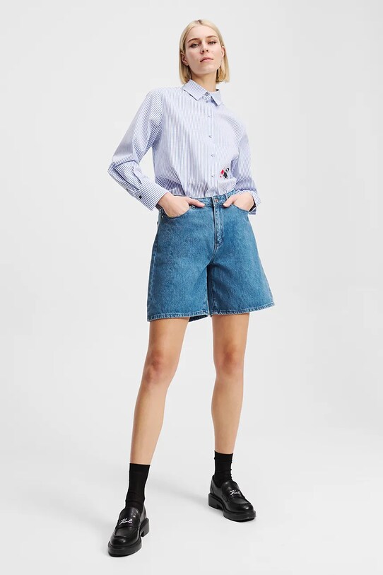 Karl Lagerfeld pantaloni scurți din bumbac albastru A2W10151