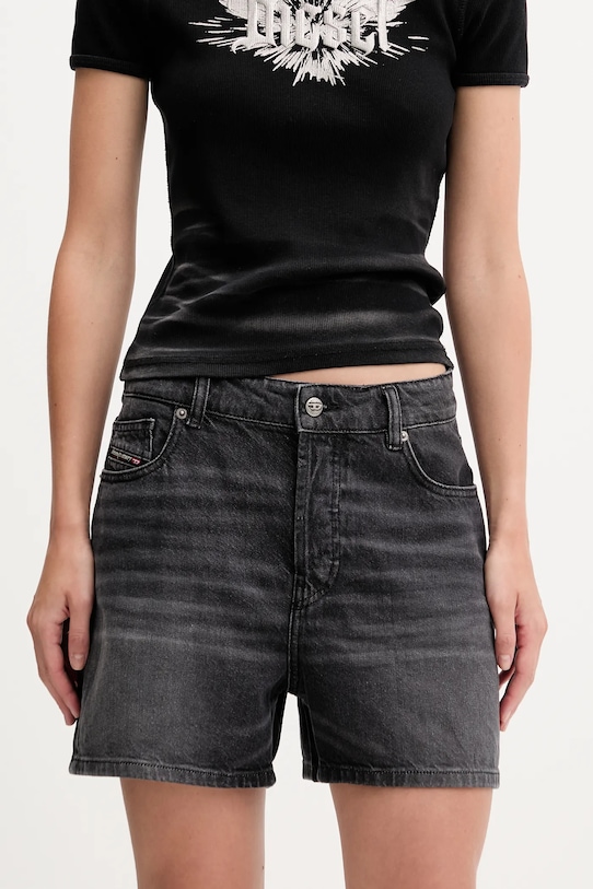 Diesel szorty jeansowe DE-JIRO SHORTS bawełna czarny A19060.0DBEM