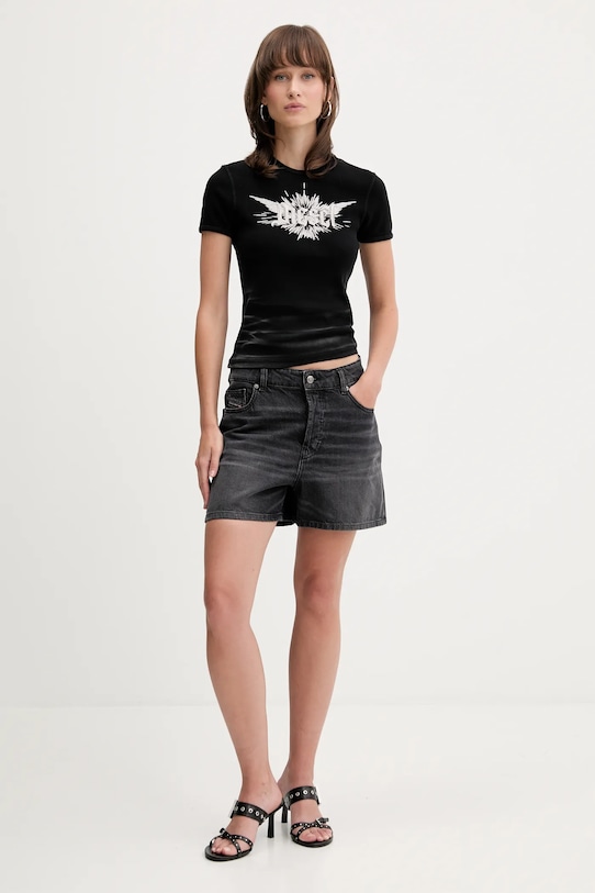 Diesel szorty jeansowe DE-JIRO SHORTS A19060.0DBEM czarny AA00