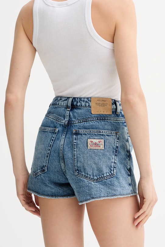 Odzież American Vintage szorty jeansowe bawełniane JOY09A niebieski