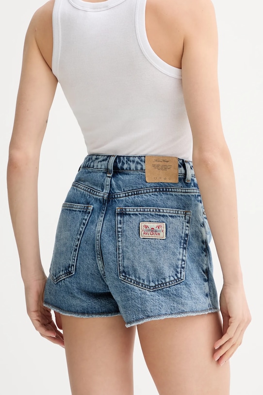 Odzież American Vintage szorty jeansowe bawełniane JOY09A niebieski