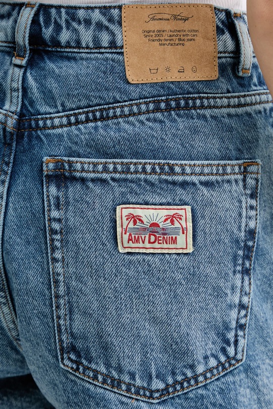 American Vintage szorty jeansowe bawełniane niebieski JOY09A
