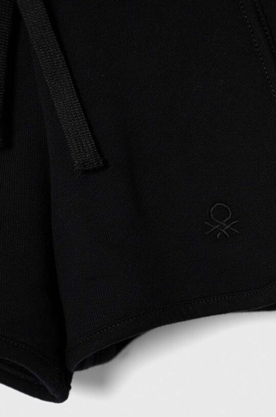 Fete United Colors of Benetton pantaloni scurți din bumbac pentru copii 3J70G900O.P.Continuativ negru