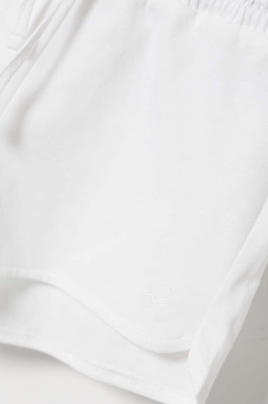 Fete United Colors of Benetton pantaloni scurți din bumbac pentru copii 3I1XG900N.P.NOS alb