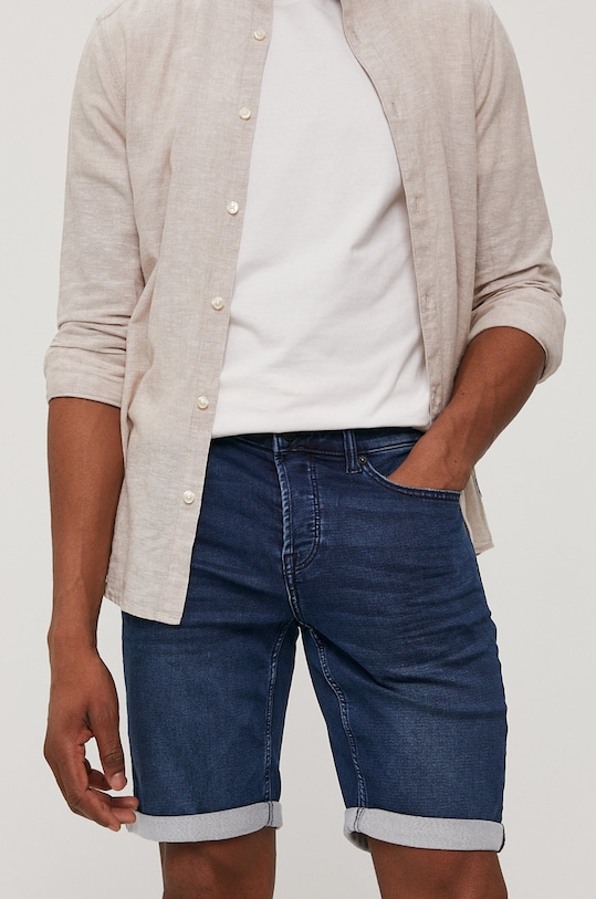 Only & Sons Szorty jeansowe z elastanem granatowy 22018582