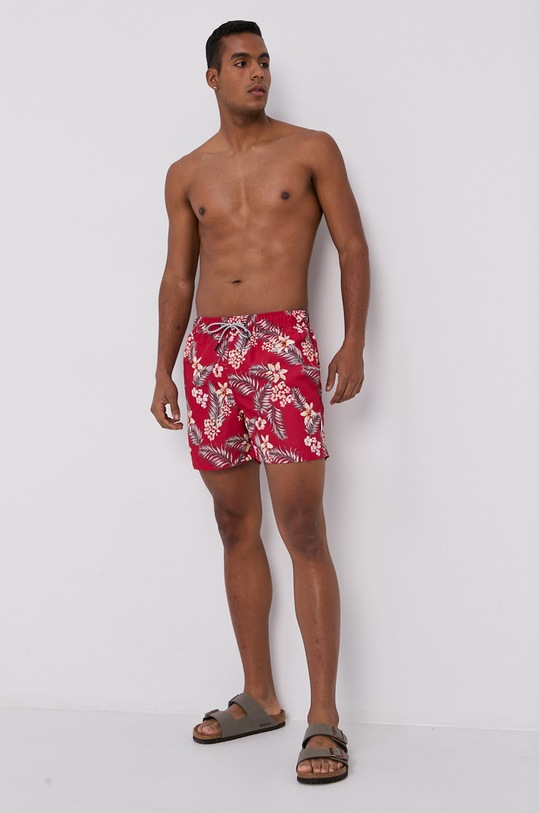 Jack & Jones Szorty kąpielowe Planet friendly czerwony 12169634
