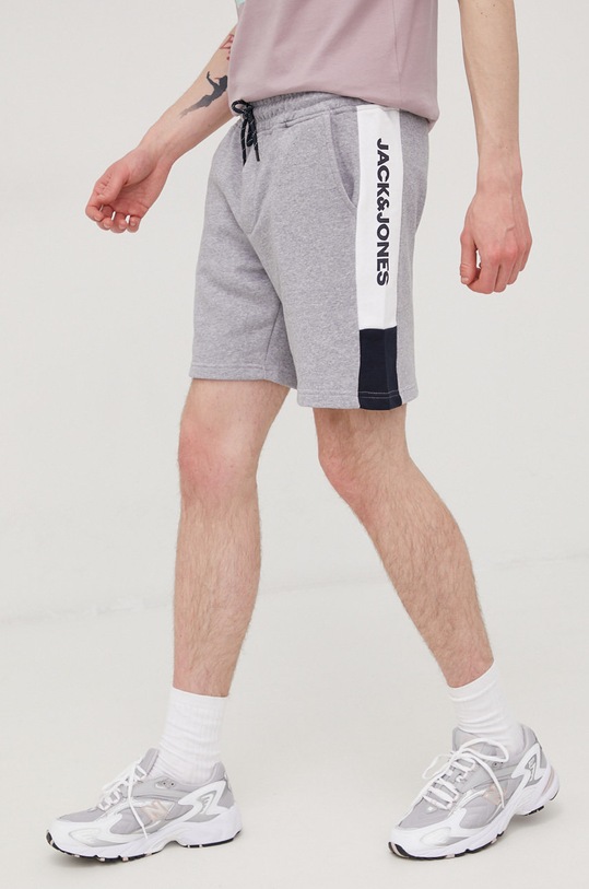 Kraťasy Jack & Jones potisk šedá 12198008.LightGreyM