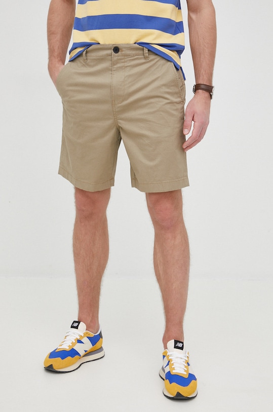 Selected Homme szorty bawełna beżowy 16083844.Chinchilla