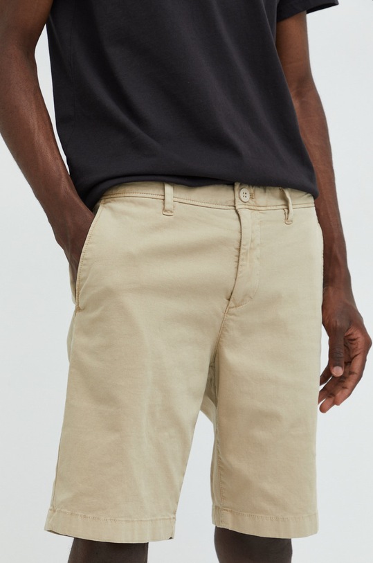 Marc O'Polo szorty z elastanem beżowy M24095515088